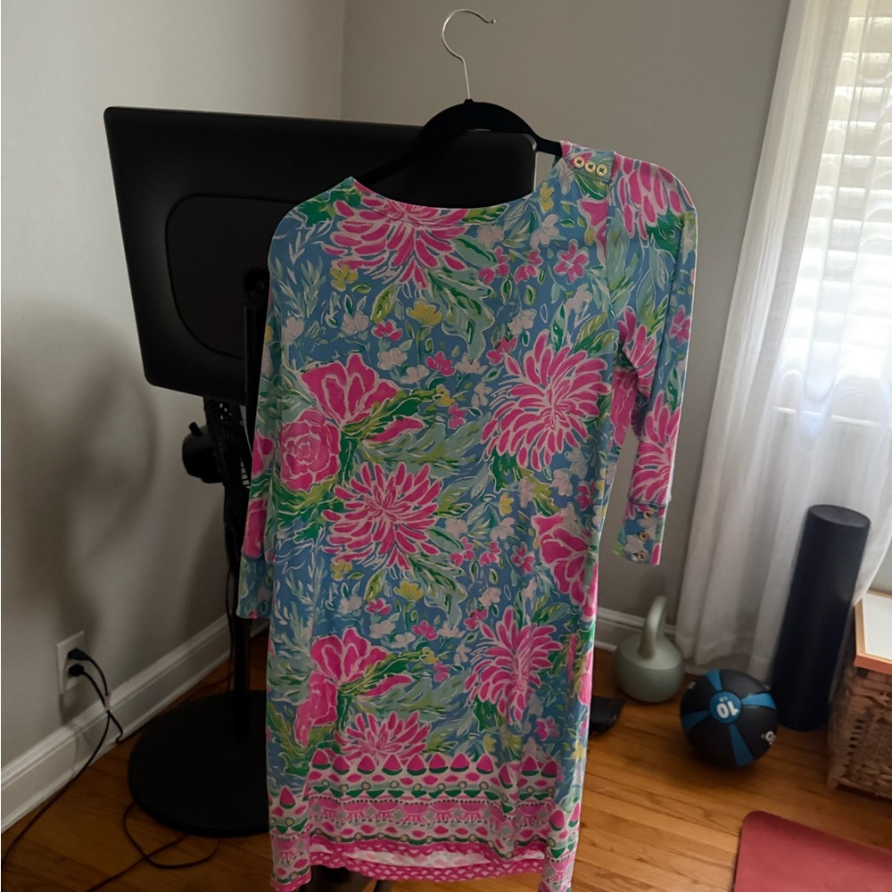 Lilly Pulitzer Vibrant Pink and Blue Floral Dress